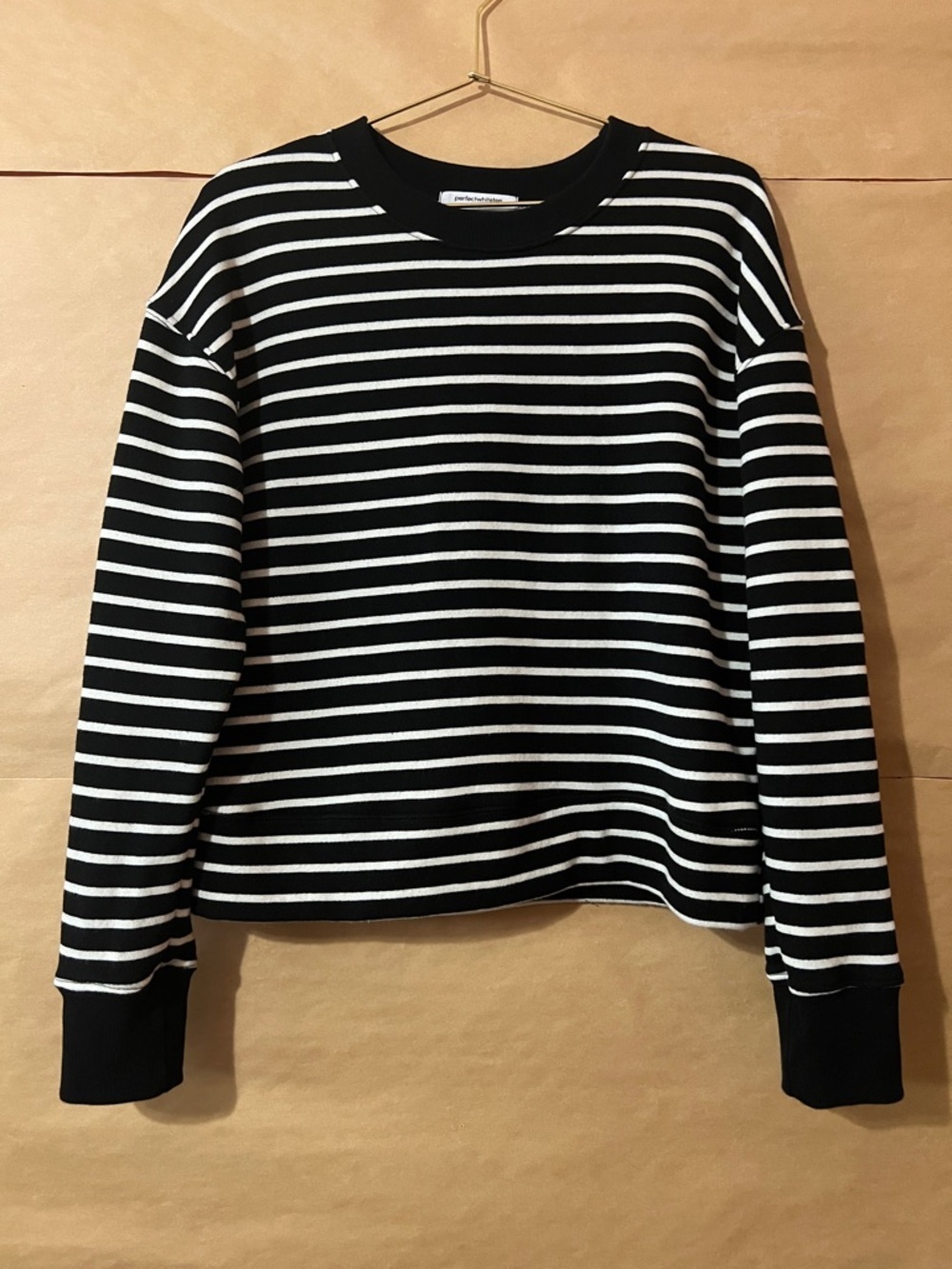 PerfectWhiteTee | Tyler Stripe French Terry Sweatshirt Crewneck Pullover Size XS